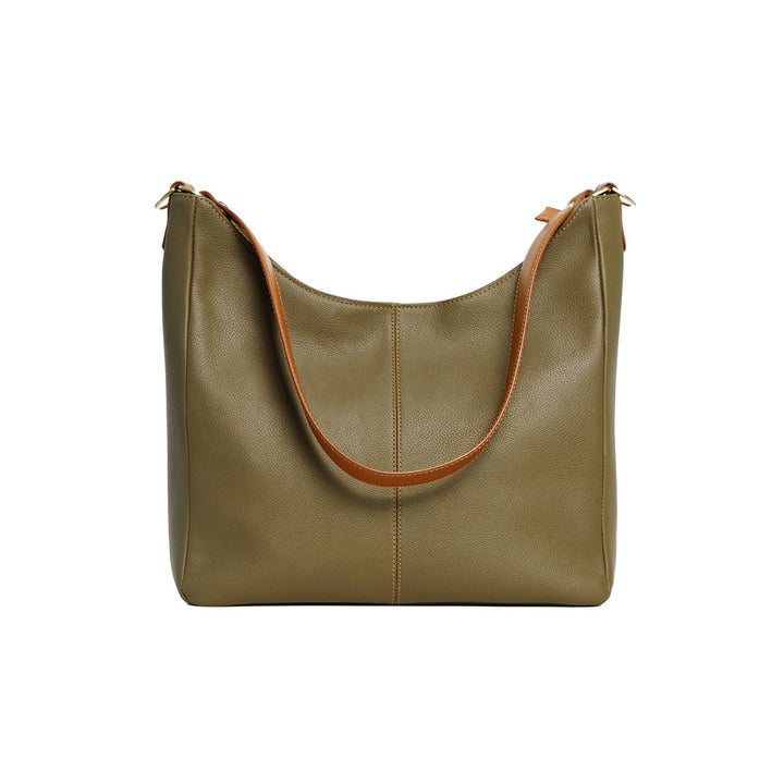 Desirée — Leather Hobo Bag olive green