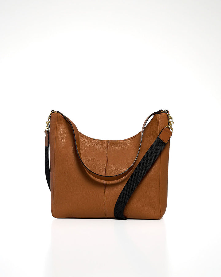 Desirée — Leather Hobo Bag tan