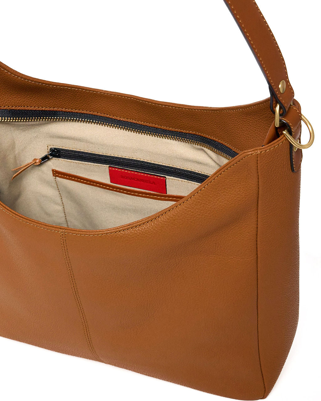Desirée — Leather Hobo Bag tan