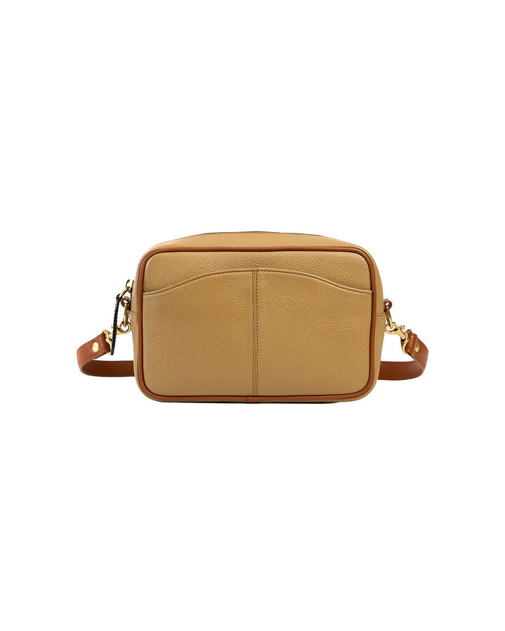 Paola — Leather Crossbody Camera Bag palomino with camel