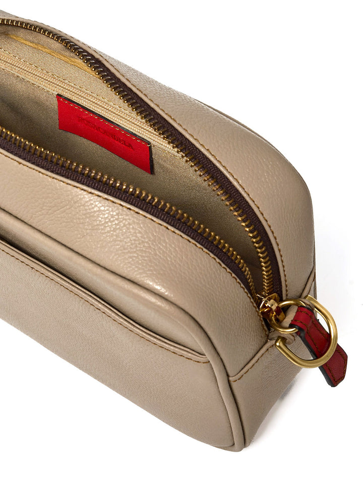Paola Icon — Leather Crossbody Camera Bag LT stone