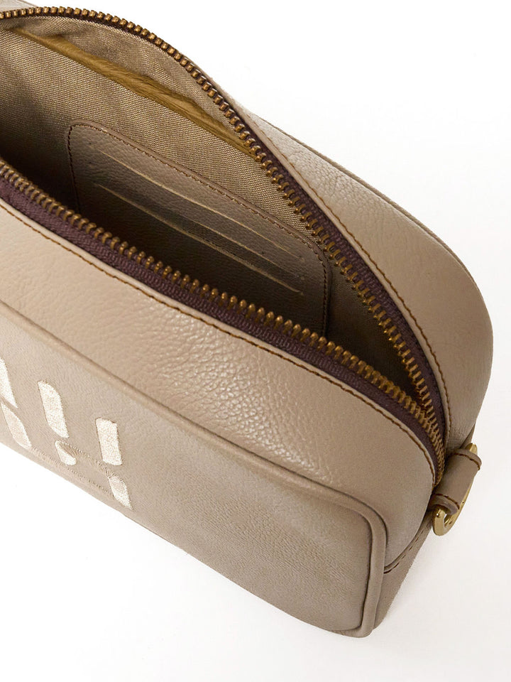 Paola Icon — Leather Crossbody Camera Bag LT stone
