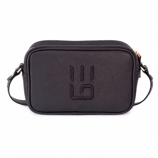 Paola Icon Camera — Bolso Bandolero de cuero negro