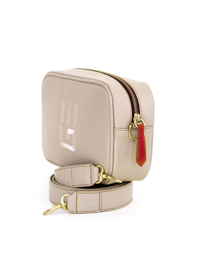 Paola Icon — Leather Crossbody Camera Bag LT stone